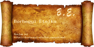 Borhegyi Etelka névjegykártya